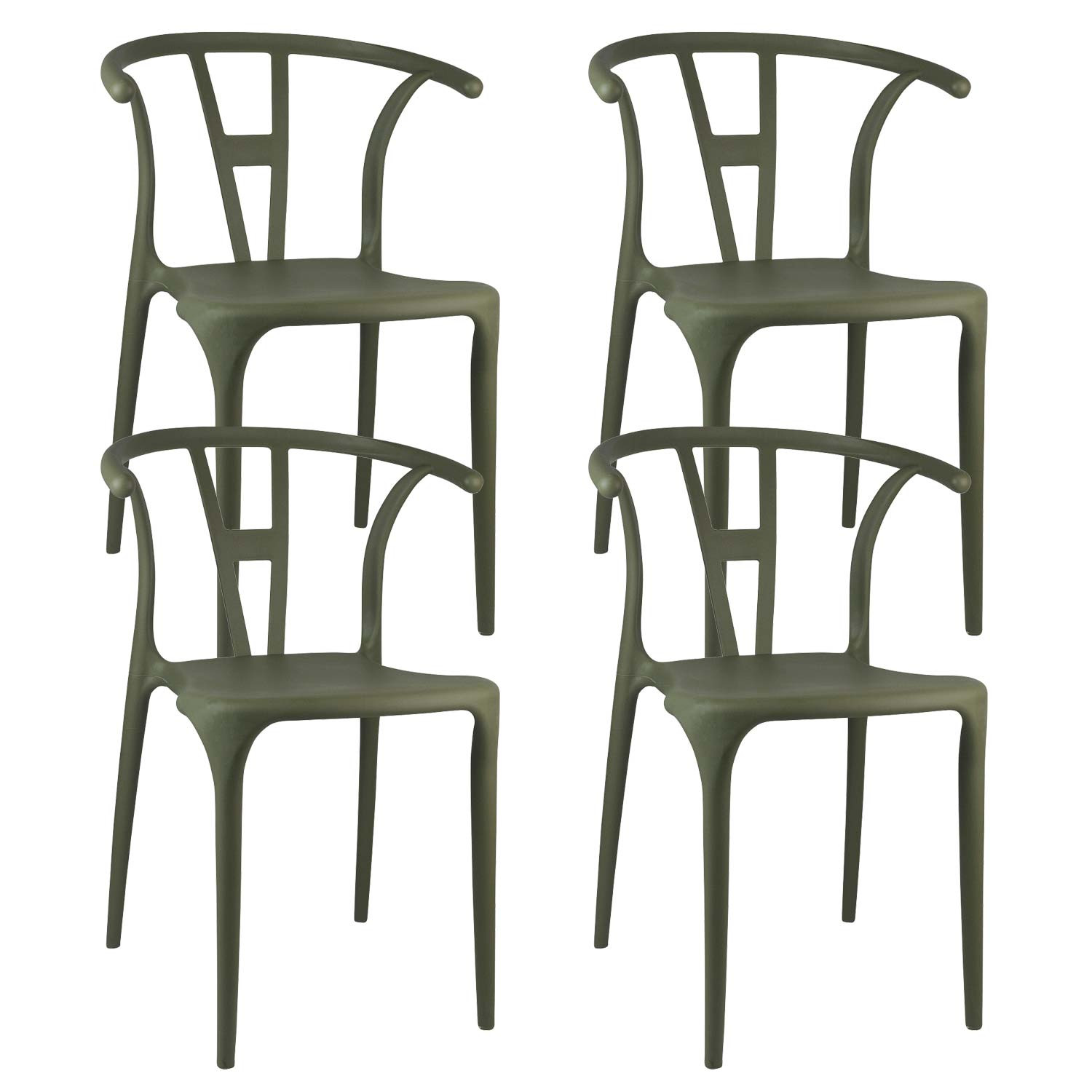 Pack 4 Sillas de Exterior Apilables Scarlett 75x52x49,5cm Thinia Home Sillas y Sillones de Exterior 1